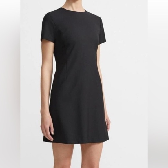 Theory Dresses & Skirts - Theory Black Short Sleeve Jatinn Traceable Wool Shift Career Knee Length Dress 6